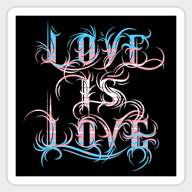 Love is Love - Transgender Pride Sticker by Manfish Inc.